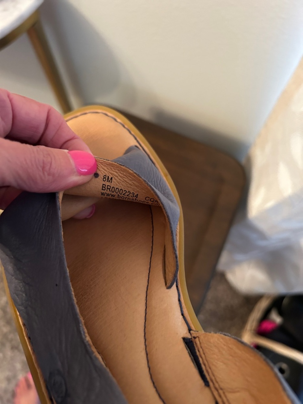 Born Women's Slate Blue Leather Open-Toe Slingback Sandals - Picture 3 of 3